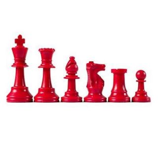 New Chess Pieces   17 Color Staunton Chessmen (Red)