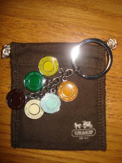 Coach Colored Discs Key Chain Fob with Dust Bag GREAT