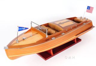 Chris Craft Runabout Wood Model 24 Classic Mahogany Racing Speed Boat 