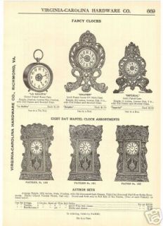1912 ANTIQUE EIGHT DAY MANTLE CLOCK advertisement