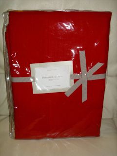   SONOM​A HEMSTITCHED LINEN TABLECLOTH CHRISTMAS RED OBLONG 70x90 NWT