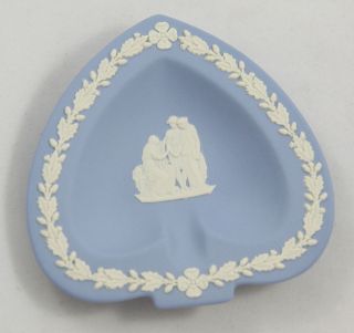 Vintage Wedgwood Jasperware Blue White Spade Dish Plate