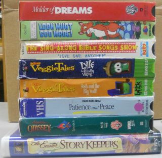 Childrens Christian VHS Lot Veggie Tales Bible Songs Story Keepers 