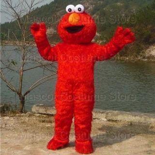   Elmo Costume Cartoon Mascot Clothes Christmas Fancy Dresses Adult Size