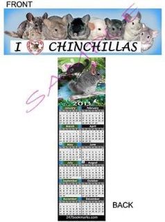 CHINCHILLA 2013 CALENDAR Book Bookmark Chinchillas Figurine CARD Not 