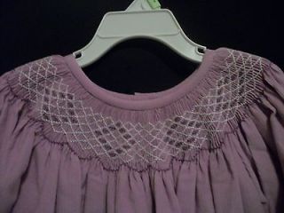 NEW ZUCCINI LAVENDER CORDOROY SMOCKED BISHOP DRESS SIZE 6 BOUTIQUE