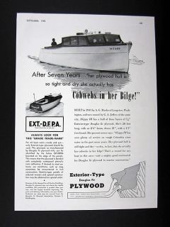 Douglas Fir EXT DFPA Exterior Grade Plywood for Boat Hulls 1948 Ad 