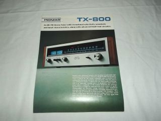Pioneer TX 7800 Stereo Tuner Vintage Original Catalog / Brochure X 