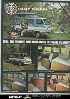 1967 Dodge A100 Van TEC Travel Equipment Motorhome RV Camper Brochure