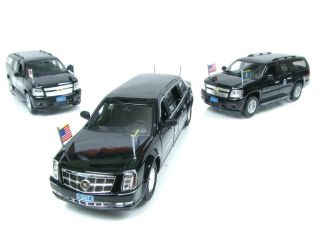 PRESIDENTIAL MOTORCADE CADILLAC DTS LIMO CHEVY SUV 1/43