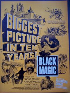 1949 Movie Promo Ad Black Magic w/ Orson Welles, Nancy Guild