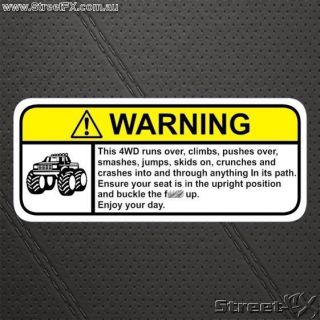 EXTREME 4X4 Warning Sticker for Nissan Patrol GQ GU 4WD