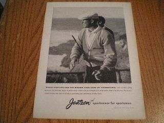 1958 Jantzen Mens Fashion Ad Ken Venturi Golfing Cypress Point
