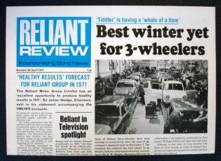 RELIANT REVIEW NEWSPAPER No 46 April 1971   BOND BUG CONTENT