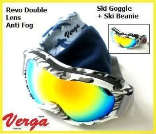 Verga Design Snowboard Ski Skiing Goggle Revo Double lens Antifog 