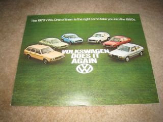 1979 Volkswagen Beetle Rabbit Scirocco sales brochure