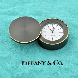   Authentic Small Tiffany & Co Purse /bag /Table top Round Alarm Clock