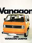 1982 Volkswagen VW Van Vanagon Camper Original Sales Brochure Catalog