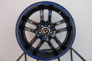   LINE G817 WHEEL 5X100 +38 BLACK BLUE RIM FITS VOLVO S40 V40 C70 S60