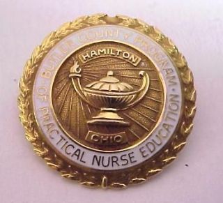 Nurse Pin, Butler County, Ohio LPN Program, 10K Gold