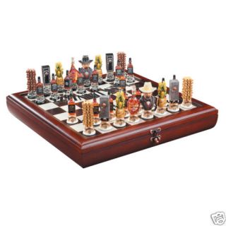 Jack Daniels® Unique Chess Set With Wooden Board Case