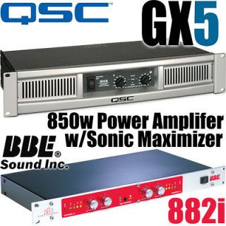 QSC GX5 850w Power Amplifier Amp and BBE 882i Sonic Maximizer Audio 
