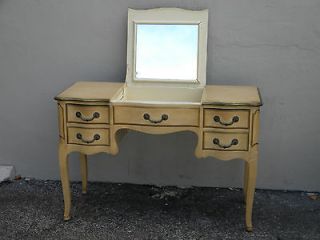 FRENCH PAINTED VANITY DESK WITH MIRROR BY DAVIS CABINET #2322