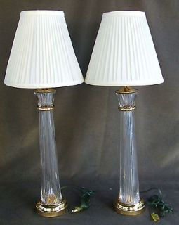 VINTAGE PAIR OF HOLLYWOOD REGENCY WATERFORD CRYSTAL TABLE LAMPS 