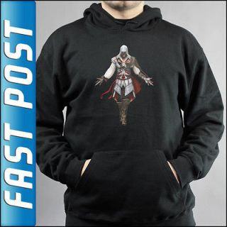 Assassins Creed Ezio PS3 Xbox 360 Black Hoodie Top Hoody Adult and 