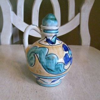 Ceramiche Mannina Italy Art Pottery Oil/Vinegar Jar Jug