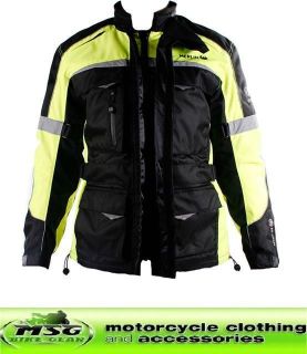   Dane Force Aqua Waterproof Motorcycle Jacket Black/Fluorescent Large