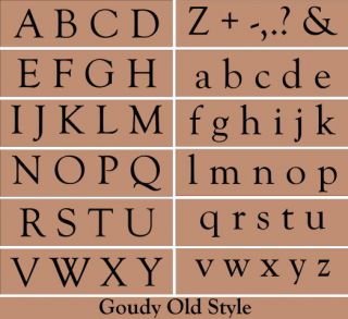 Primitive Stencil~Alphabet Goudy Old Style~Letters Upper and Matching 