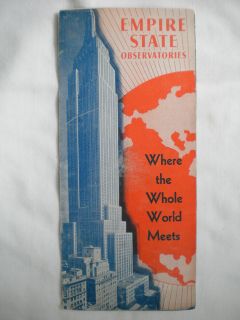 Empire State Building Observatories New York City Information Brochure
