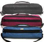 Padded C Flute Case COVER w Strap. Black/Burgundy​/Blue