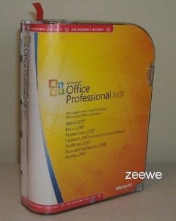 Microsoft OFFICE 2007 PROFESSIONAL FULL Retail Version NEW BOX Window 