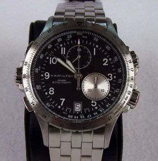Hamilton Swiss Watch Khaki Aviation ETO Chronograph Date Steel 