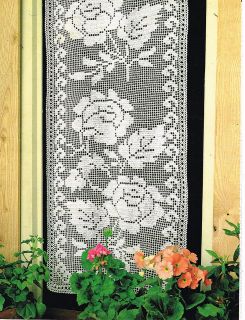 Pattern to Make PRETTY ROSES FLOWERS CURTAINS ~~ FILET Crochet PATTERN