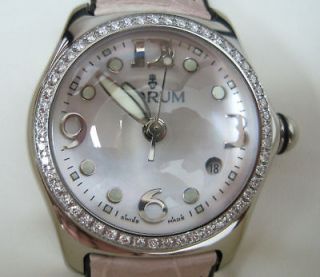 Corum Pink Bubble Ladies Watch w/ Diamond Bezel
