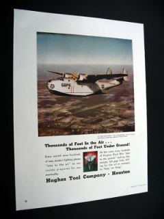 Hughes Tool Co Rock Bits Navy Patrol Bomber print Ad