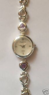 STERLING SILVER HALLMARK WATCH WITH REAL AMYTHEST NEW