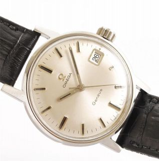   OMEGA GENEVE MANUAL WIND CAL 613 DATE STAINLESS STEEL 1970 MENS WATCH