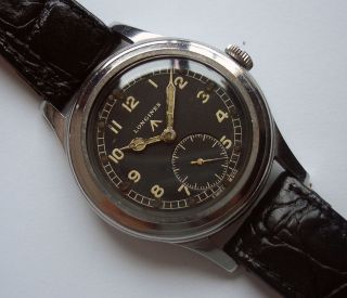 40s Longines WWW Greenlander for British Royal Army Step Case Military 