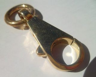Authentic Hermes Gold Plated Keyring Hook Key Chain Extender Ring 