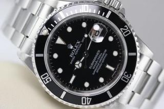 MENS ROLEX SUBMARINER STAINLESS STEEL BLACK DIAL WITH DATE 16610