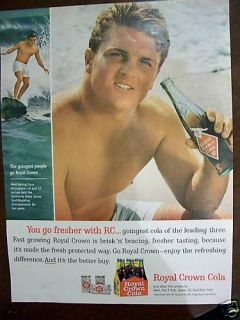 1963 RC Royal Crown Cola Surfer Surf Board Ad