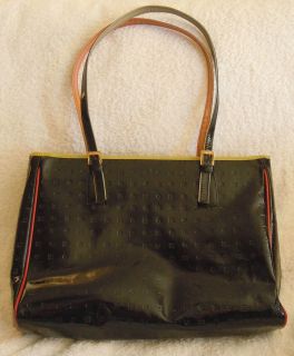ARCADIA Italian Signature Black PATENT Leather TOTE BAG/PURSE/HANDBAG 