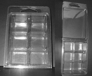 25 pc Small Wax Tart Clamshell Clear Plastic Mold 6 Cavity Candle 