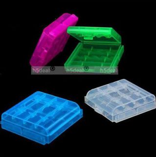 Newly listed 4 x Hard Plastic Case Holder Storage Box AA AAA Battery
