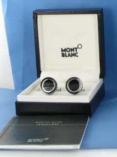 Montblanc 104506 Contemporary Steel Black PVD Onyx Cufflinks NIB $435