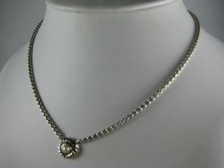 DAVID YURMAN STERLING SILVER PEARL COOKIES CHAIN NECKLACE 16